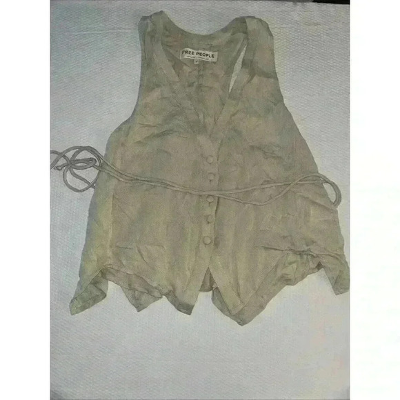 Free People Sheena Vest in Beige Size Small - Picture 6 of 11